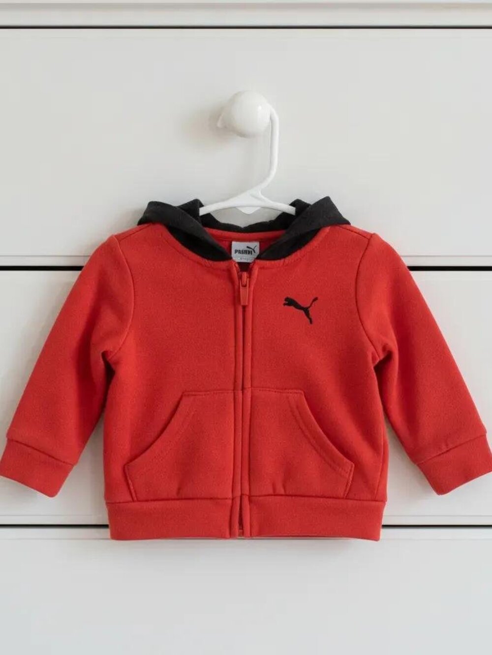 Puma Red/Black Zip-Up Hooded Jacket size 0-3 Months